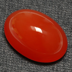 Cornaline Rouge orange naturelle Coupe ovale, 39.75 ct, Translucide