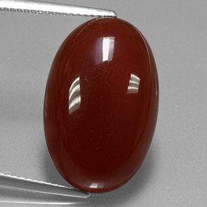 Cornaline orange naturelle coupe ovale, 14,62 ct, translucide