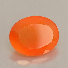 Cornaline Orange naturelle Coupe ovale, 1.76 ct, Translucide