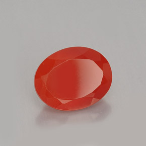 Cornaline Rouge orange naturelle Coupe ovale, 1.84 ct, Translucide