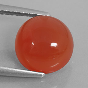 Cornaline Rouge orange naturelle Coupe roude, 3.75 ct, Translucide