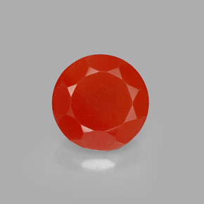 Cornaline orange naturelle coupe roude, 1,71 ct, translucide