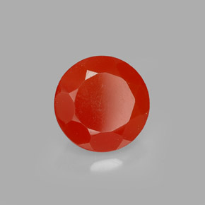 Cornaline orange naturelle coupe roude, 1,71 ct, translucide