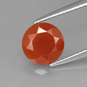 Cornaline Rouge orange naturelle Coupe roude, 1.42 ct, Translucide