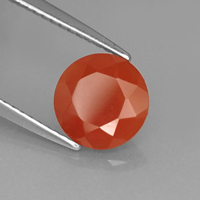 Cornaline Rouge orange naturelle Coupe roude, 1.42 ct, Translucide