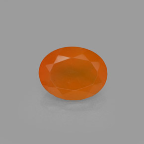 Cornaline orange naturelle coupe ovale, 1,71 ct, translucide