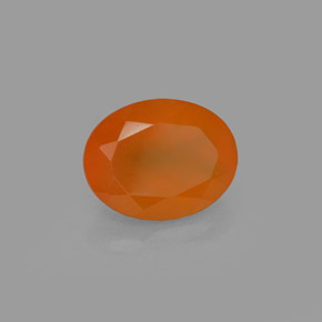 Cornaline orange naturelle coupe ovale, 1,71 ct, translucide