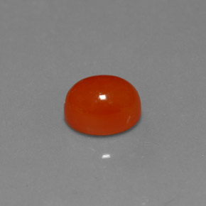 Cornaline rouge orange naturelle coupe ovale, 1,67 ct, translucide