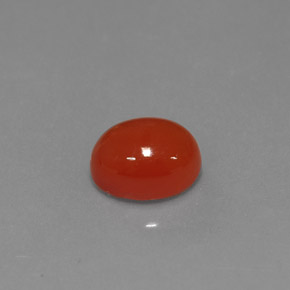 Cornaline Rouge orange naturelle Coupe ovale, 1.56 ct, Translucide