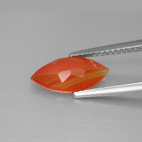 Cornaline Rouge orange naturelle Transparent, 1.30 ct, Transparent / Translucide