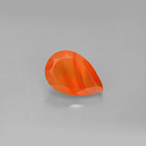 Cornaline orange naturelle transparent, 1,31 ct, transparent / translucide