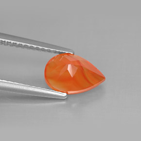Cornaline orange naturelle transparent, 1,31 ct, transparent / translucide