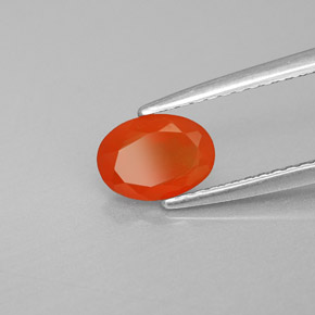 Cornaline orange naturelle transparent, 0,68 ct, transparent / translucide