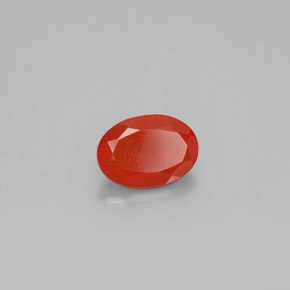 Cornaline rouge orangé naturelle transparent, 0,64 ct, transparent / translucide