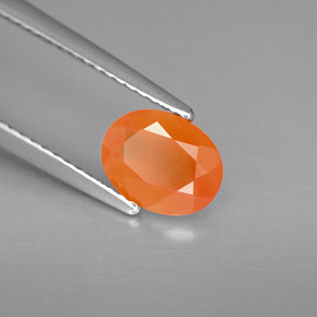 Cornaline Orange naturelle Transparent, 0.91 ct, Transparent / Translucide
