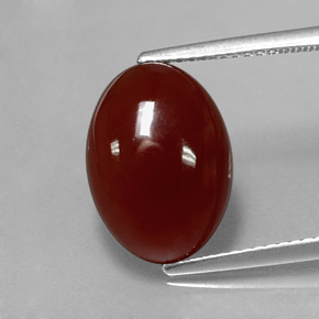 Cornaline Rouge orange naturelle Coupe ovale, 5.98 ct, Translucide