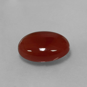 Cornaline orange naturelle coupe ovale, 5,28 ct, translucide