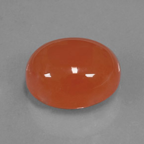 Cornaline orange naturelle coupe ovale, 5,58 ct, translucide
