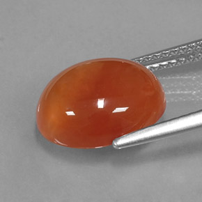 Cornaline orange naturelle transparent, 4,54 ct, transparent / translucide