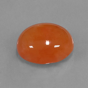 Cornaline orange naturelle coupe ovale, 4,81 ct, translucide