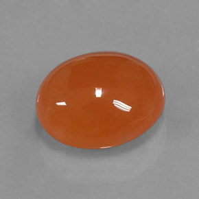 Cornaline orange naturelle coupe ovale, 5,15 ct, translucide