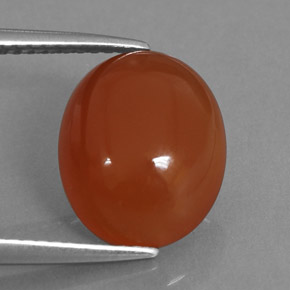 Cornaline orange naturelle coupe ovale, 4,06 ct, translucide