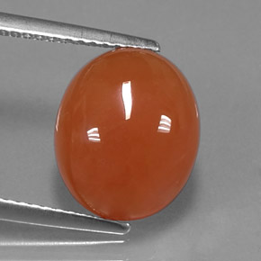Cornaline Orange naturelle Coupe ovale, 4.98 ct, Translucide