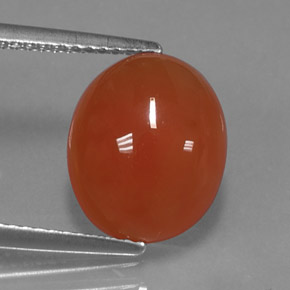 Cornaline orange naturelle coupe ovale, 3,92 ct, translucide