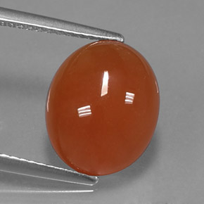 Cornaline Orange naturelle Coupe ovale, 5.13 ct, Translucide