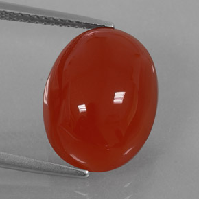 Cornaline Rouge orange naturelle Coupe ovale, 9.21 ct, Translucide