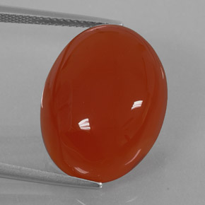 Cornaline orange naturelle coupe ovale, 17,01 ct, translucide