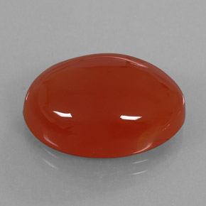 Cornaline orange naturelle coupe ovale, 17,01 ct, translucide