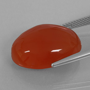 Cornaline orange naturelle coupe ovale, 17,01 ct, translucide