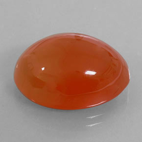 Cornaline orange naturelle coupe ovale, 18,75 ct, translucide