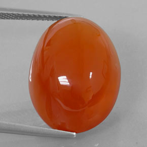 Cornaline orange naturelle coupe ovale, 18,75 ct, translucide