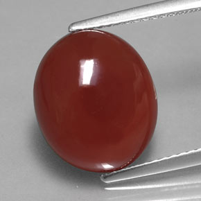Cornaline orange naturelle coupe ovale, 6,11 ct, translucide
