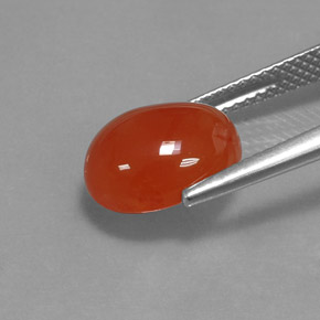 Cornaline orange naturelle coupe ovale, 3,77 ct, translucide