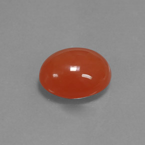 Cornaline orange naturelle coupe ovale, 3,33 ct, translucide