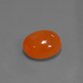 Cornaline orange naturelle coupe ovale, 4,59 ct, translucide