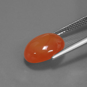 Cornaline orange naturelle coupe ovale, 4,50 ct, translucide
