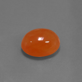Cornaline orange naturelle coupe ovale, 5,07 ct, translucide