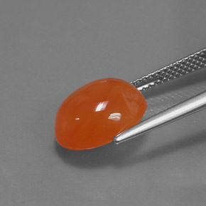Cornaline orange naturelle coupe ovale, 5,07 ct, translucide