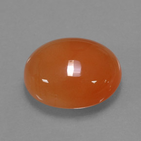 Cornaline orange naturelle coupe ovale, 4,22 ct, translucide