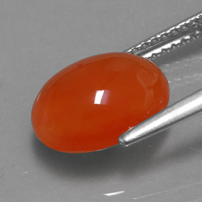 Cornaline orange naturelle transparent, 3,29 ct, transparent / translucide