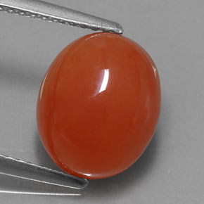 Cornaline orange naturelle transparent, 4,16 ct, transparent / translucide