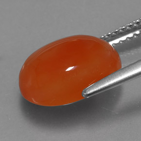 Cornaline orange naturelle transparent, 4,11 ct, transparent / translucide
