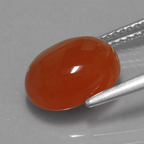 Cornaline orange naturelle transparent, 3,44 ct, transparent / translucide