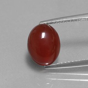 Cornaline orange naturelle coupe ovale, 2,98 ct, translucide