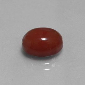 Cornaline orange naturelle coupe ovale, 2,98 ct, translucide