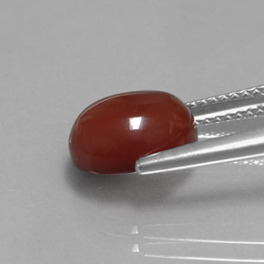 Cornaline orange naturelle coupe ovale, 2,98 ct, translucide